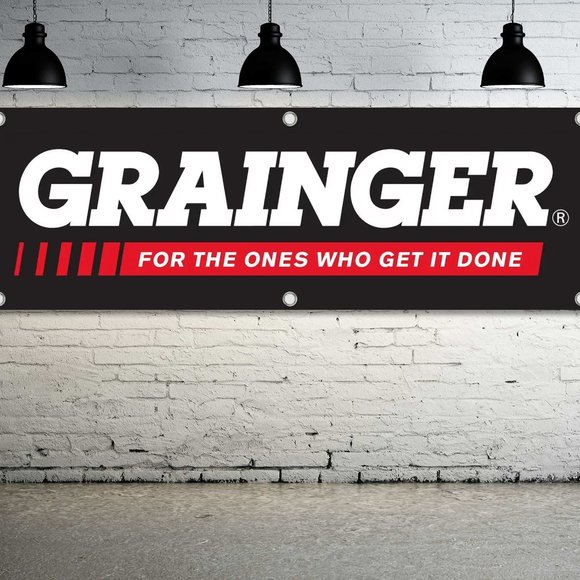 GRAINGER Logo Vinyl Banner 1.5x5ft Sign Machinery Safety Supply Tools Shop Store - Picture 1 of 5
